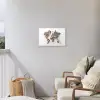 Wereldkaart - Kristallen - Unieke tinten Tuinposter op houten frame 2 cm dik klein -sfeer1