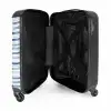 Strepen patroon blauw NBS - Handbagage koffer - Volwassenen Unisex middel -binnenkant