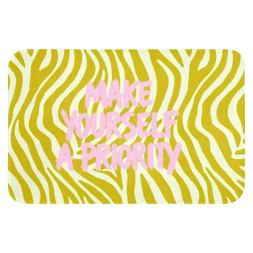 Zebraprint - Priority - Roze Badmat klein -3d