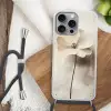Bloem - Beige - Verf - Schaduw Hoesje iPhone 16 Pro Max met koord klein -sfeer4