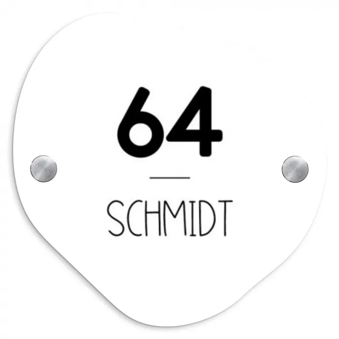 Wit vlak - Modern Naambord Organisch middel -3d