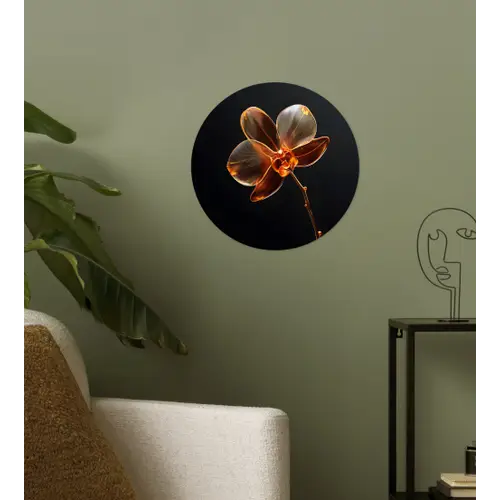 Orchidee - Doorzichtig - Bloem Wandcirkel behangsticker klein -sfeer2