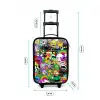 Chaotisch kleurrijk monster patroon Kinderkoffer - Zwart klein -productfoto_formaten