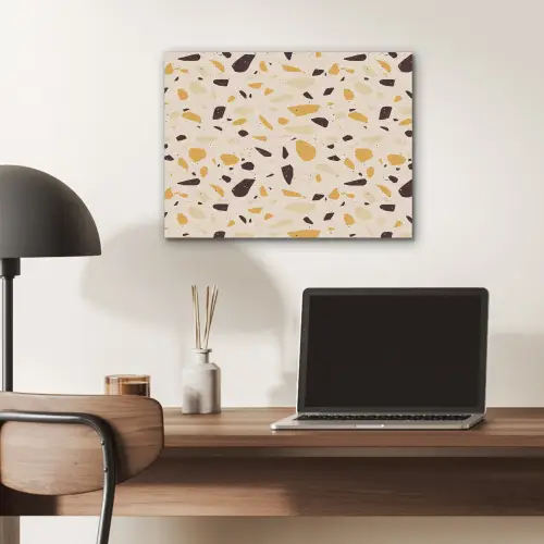 Terrazzo -  Patroon - Geel - PET vilt klein 837 -sfeer5