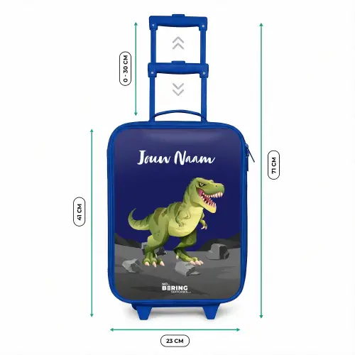 Tjibbe T-Rex Kinderkoffer - Blauw klein -productfoto_formaten