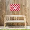 Pinky up - Geblokt - Bordeauxrood Tuinposter op houten frame 2 cm dik klein -sfeer4