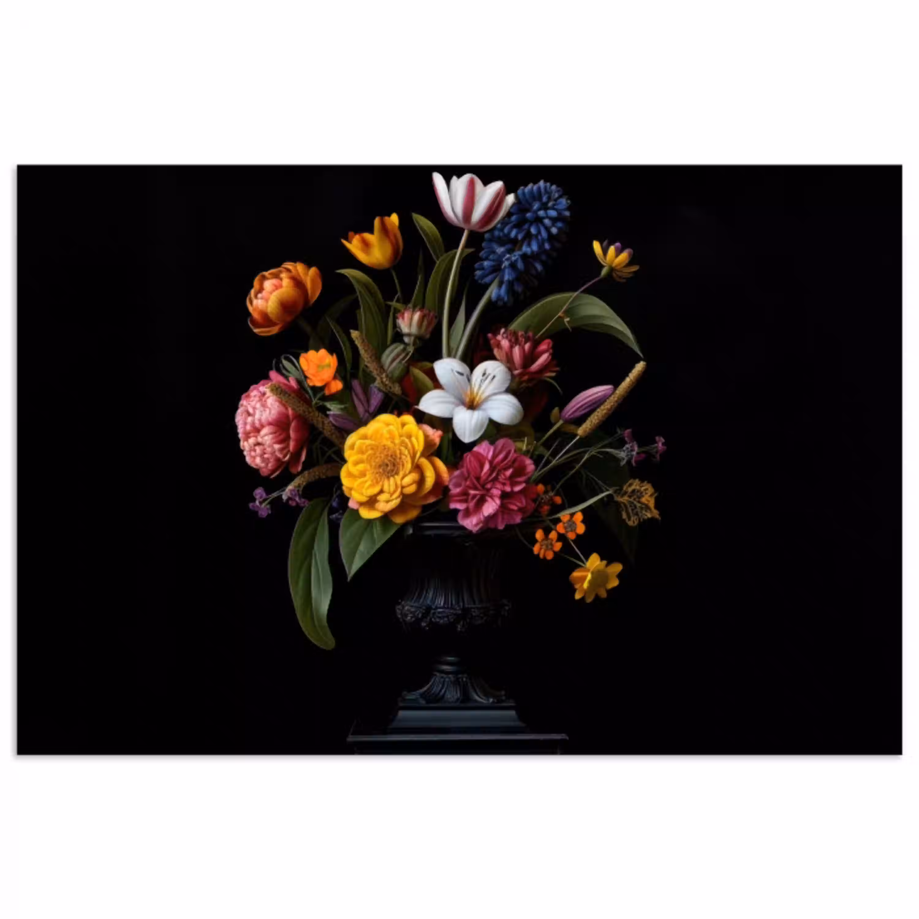Lente - Bloemen - Klassiek - Vaas poster papier klein -3d