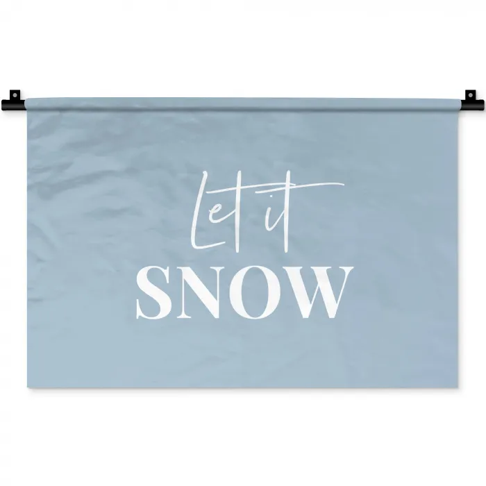 Sneeuw - Winter - Blauw - Let it snow Wandkleed katoen klein -zz3d