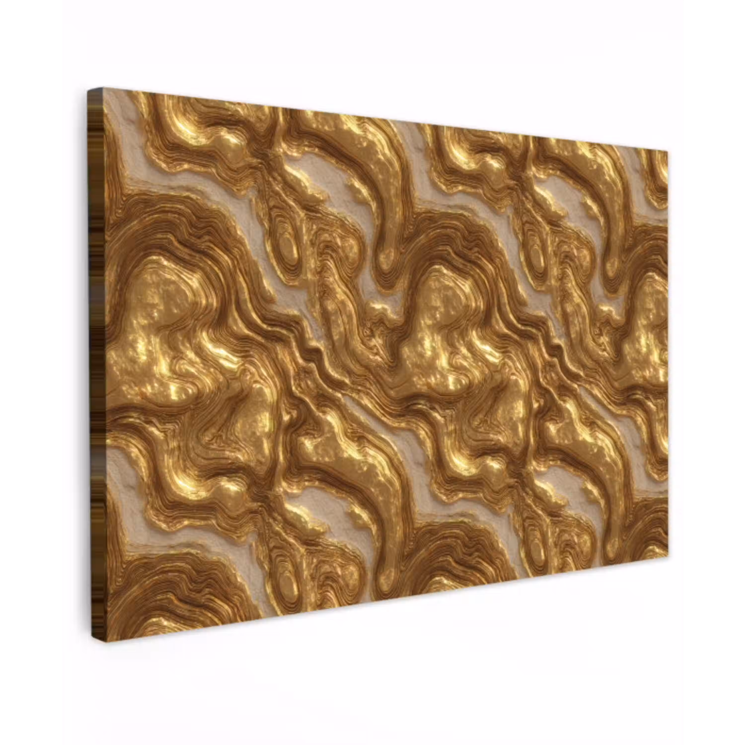 Golven - Organisch - Goud - Crème canvas 2cm klein 34 -z3d