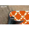 Oranje - Ruitpatroon - Wit Placemat vinyl groot 368 -closeup