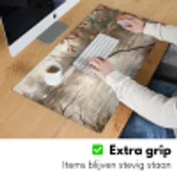 Winterkoninkje - Tak - Rivier - Natuur - Sfeervol Muismat XXL klein -sfeer3