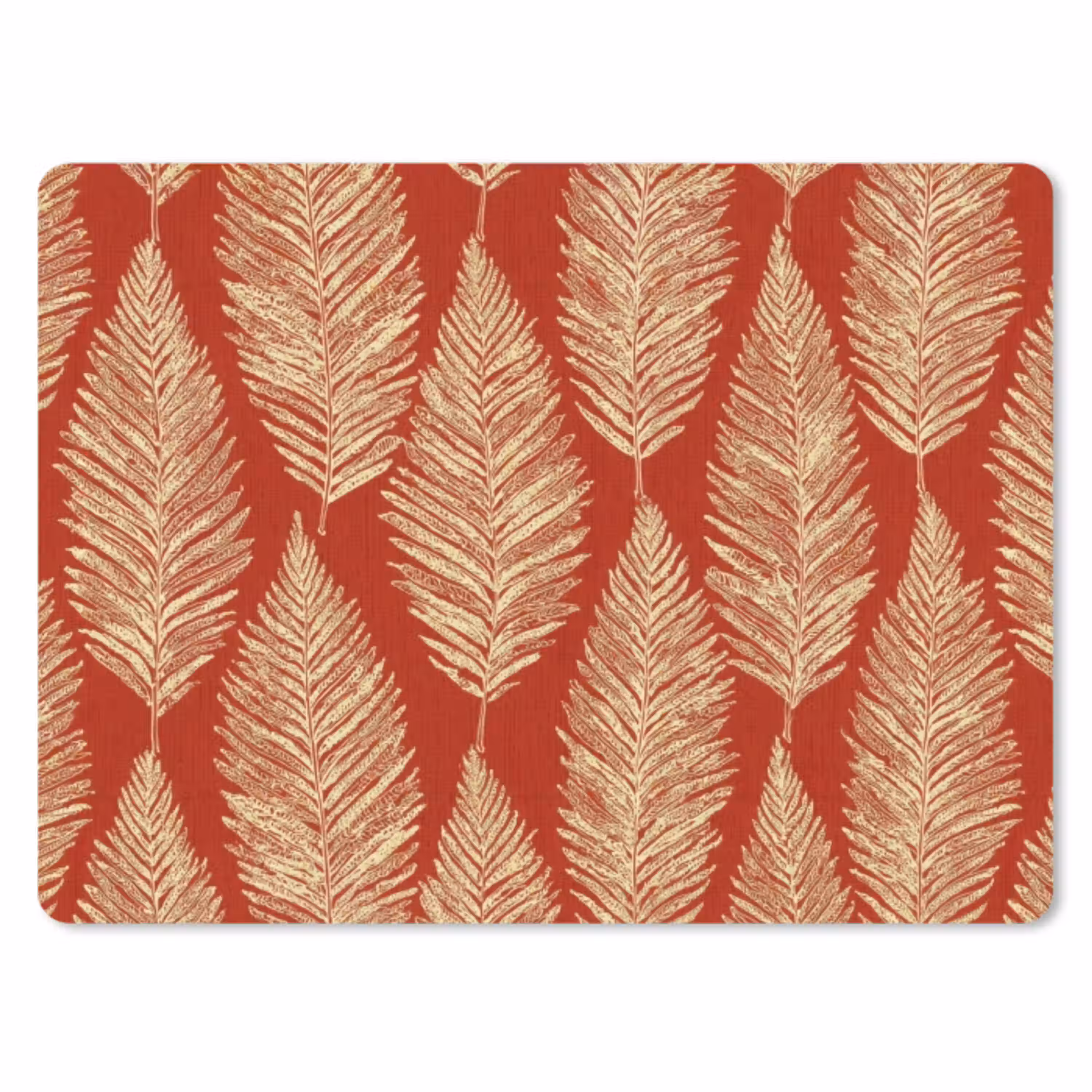 Rood - Botanisch - Varen - Patroon muismat rubber klein 262 -3d