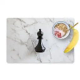 Schaakstuk - Loper - Zwart - Marmer Placemat vinyl groot -zzzproduct_Kitchenyeah-website
