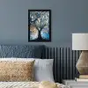 Boom - Blauw - Goud - Abstract fotolijst zwart zonder passe partout klein -sfeer3