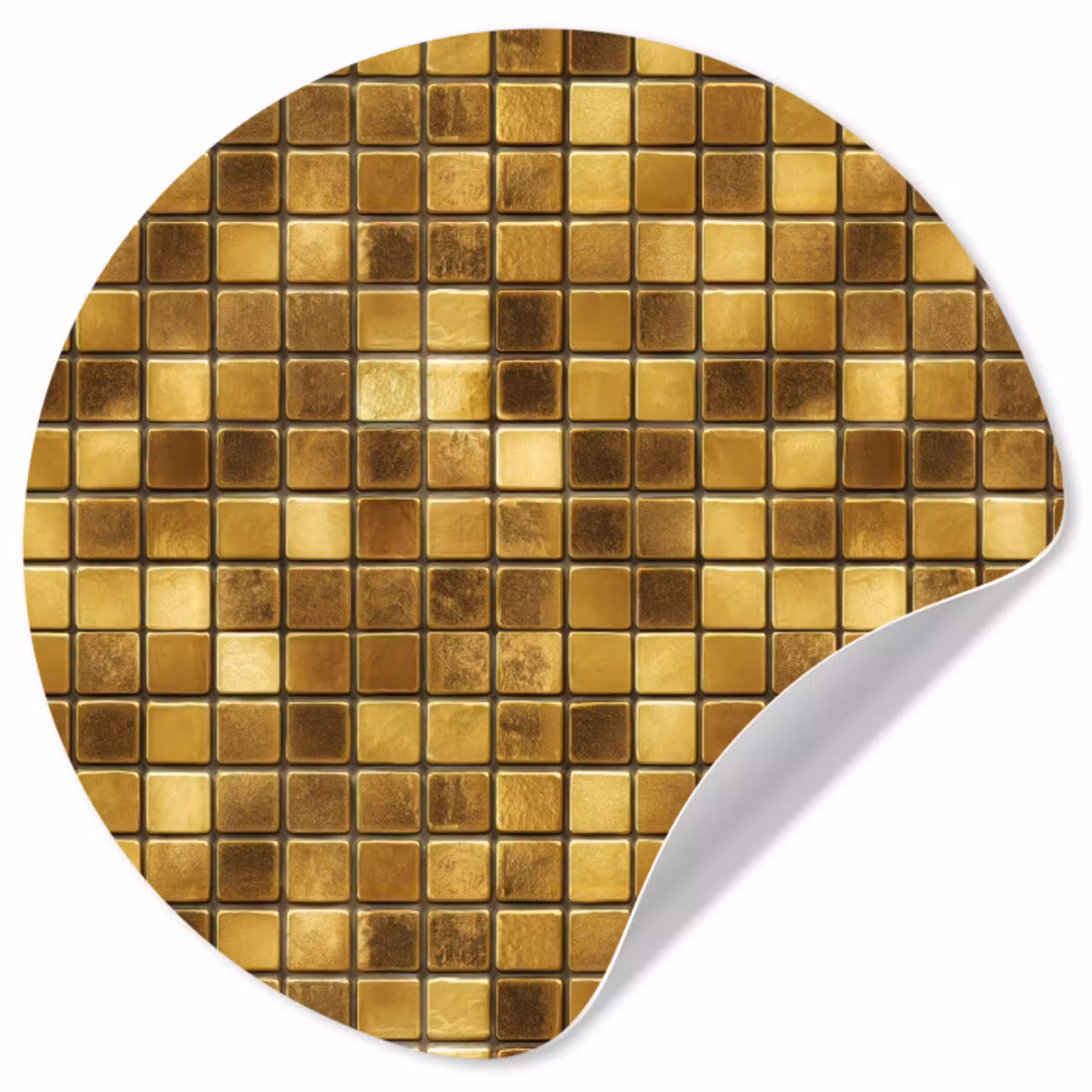 Tegels - Mozaïek - Luxe - Warm Goud Wandcirkel behangsticker klein 186 -3d