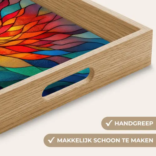 Sierglas - Boom - Rood - Vlakken Dienblad Rechthoek middel -USP_HandgreepNL