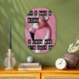 Flamingo - Roze - Vogel - Decoratie Wandcirkel Ovaal Forex klein -sfeer2