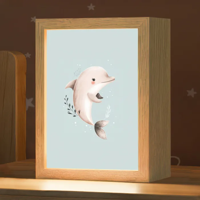 Dolfijn - Zeewier - Grijs Light Box met kabel klein -zzz_3d_website
