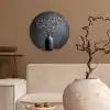 Takken - Vaas - Bolletjes - Wit Wandcirkel kunststof plaat 5mm dik klein -sfeer1