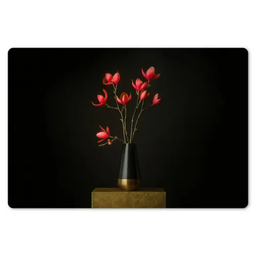 Rode - Bloemen - Vaas Placemat vinyl groot -zzsfeer1_Kitchenyeah-website
