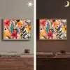 Bloemen - Bladeren - Abstract - Kleurrijk Light Box met batterij (Wandlamp) middel -sfeer3