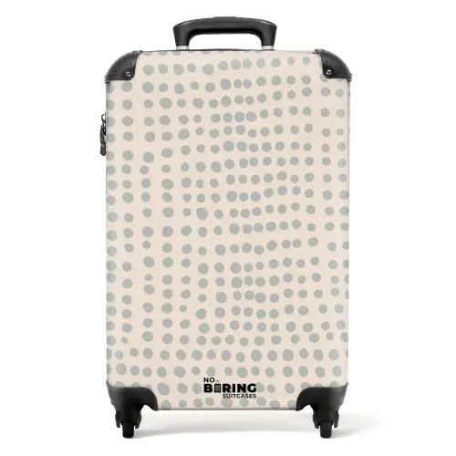 Grijsblauwe stippen NBS - Handbagage koffer - Volwassenen Unisex middel -productfoto_recht