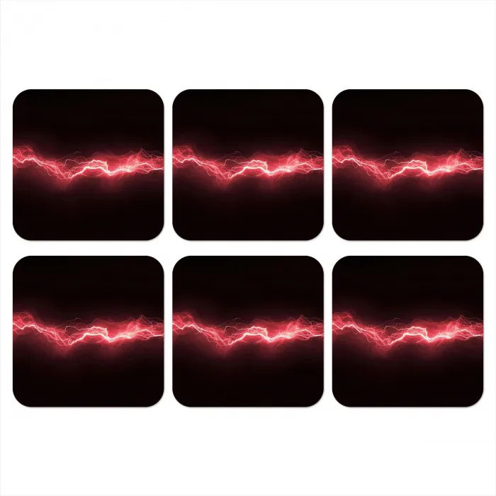 Gaming - Rood - Elektriciteit - Energie  - Lijn onderzetter kurk middel -3d