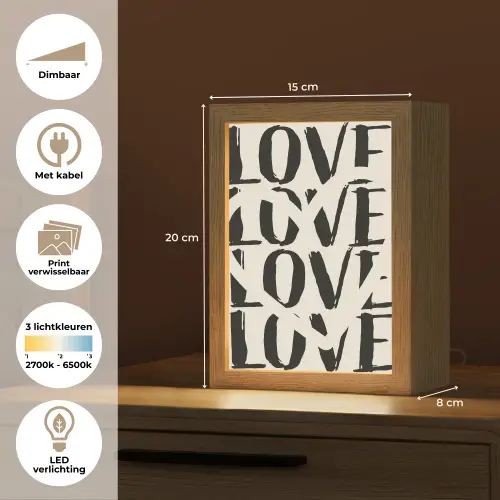 Love - Hart - Beige Light Box met kabel (Wandlamp) klein -USP_websiteoverzichtNL