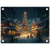 Kerstfeest - Dorp - Donker tuinposter los doek klein -3d