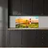 Vuurtoren - Natuur - Zon - Landschap - Gras - Strand - Zee keuken achterwand 2 middel -sfeer1