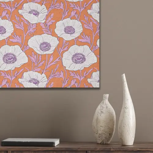 Bloemen - Grafisch - Oranje PET vilt klein 837 -sfeer6_closeup