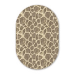 Giraf - Patroon - Beige - Bruin Wandcirkel Ovaal Forex klein 630 -3d