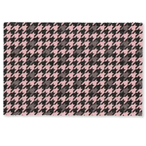 Plaid - Patroon - Zwart - Roze Deurmat klein 898 -zkaufland3d