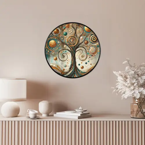Levensboom - Boom - Abstract - Modern Fotolijst rond zonder passe partout klein -sfeer3