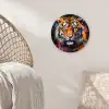 Tijger - Graffiti - Dieren - Zwart Wandcirkel kunststof plaat 5mm dik klein -sfeer5