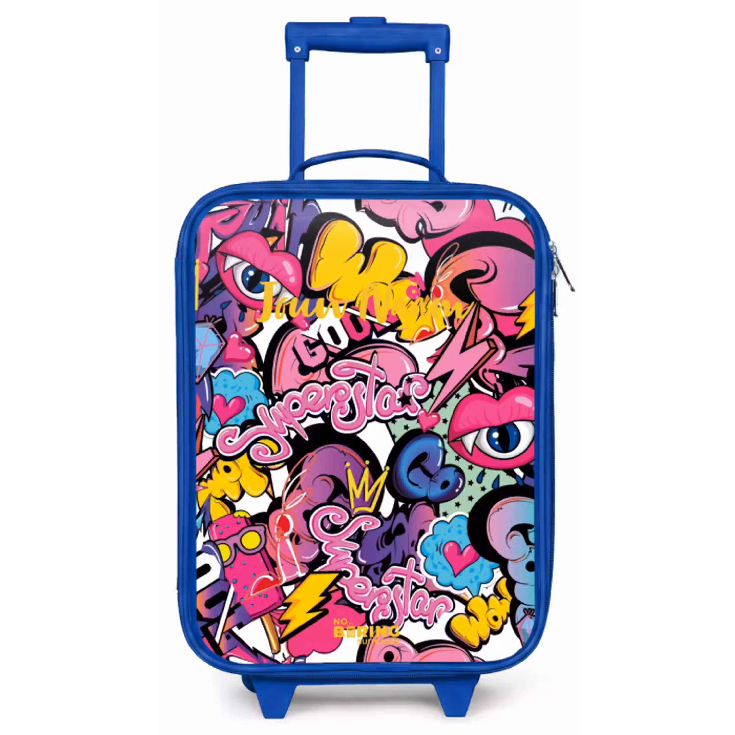 Girly graffiti Kinderkoffer - Blauw klein -zz3dotto