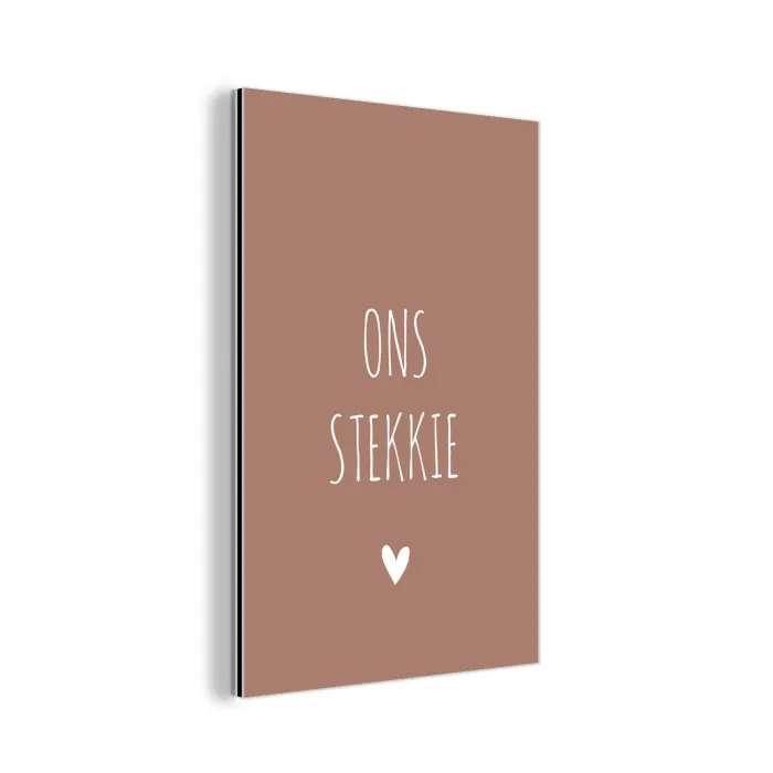 Quotes - Ons stekkie - Spreuken aluminium wit klein -3d