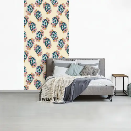 Retro - Disco - Bloemen - Discobal fotobehang vinyl groot 64 -slaapkamer