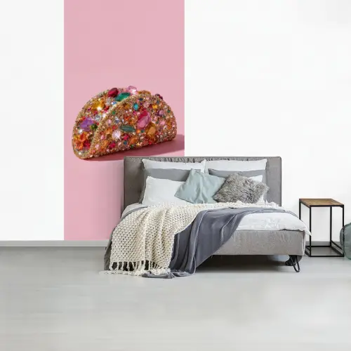 Taco - Kleurrijk - Edelstenen - Goud fotobehang vinyl groot -slaapkamer