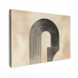 Boog -  Strepen - Minimalistisch - Zwart Tuinposter op houten frame 2 cm dik klein -3d