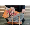 Portret - Vrouw - Abstract - Bloemen laptophoes neopreen klein -tas