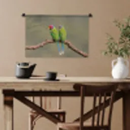 Papagaai - Tak - Natuur - Kleurrijk Wandkleed katoen klein -sfeer6