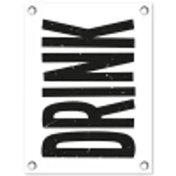 Drink - Zwart - Wit - Decoratie tuinposter los doek klein -3d