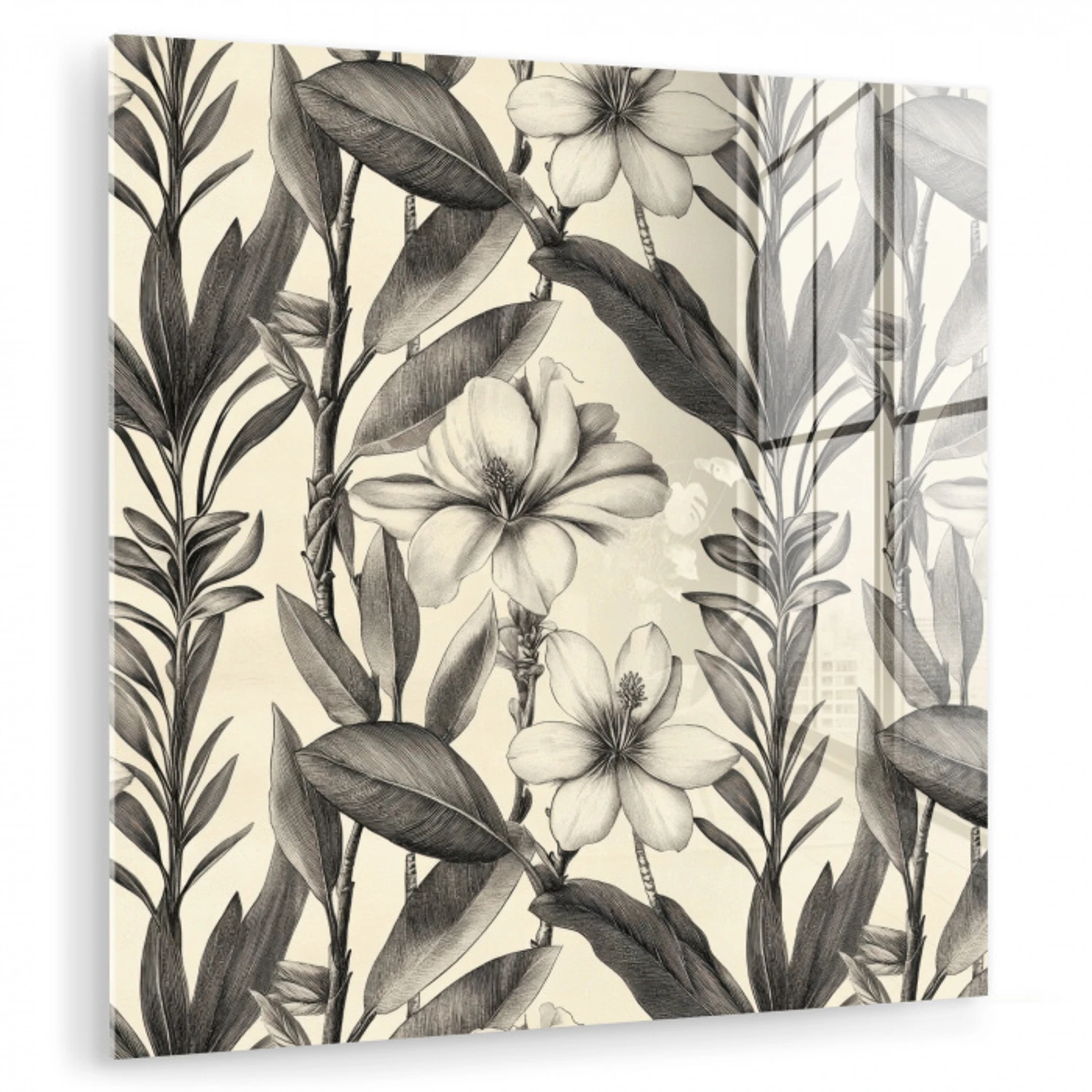 Klassiek - Botanisch - Zwart - Beige plexiglas 5mm klein 11 -zzzproduct_nieuw