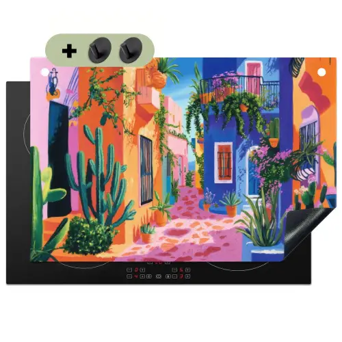 Geel - Blauw - Oranje - Huis Inductie beschemer met haakjes klein -3d
