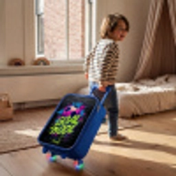 Neon - Graffiti - Voetbal - Kleurrijk Kinderkoffer - Blauw klein -sfeer1