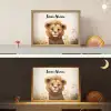 Leeuw - Dieren - Kinderen - Bruin - Meisje Light Box met batterij (Wandlamp kind) middel -sfeer3_kind