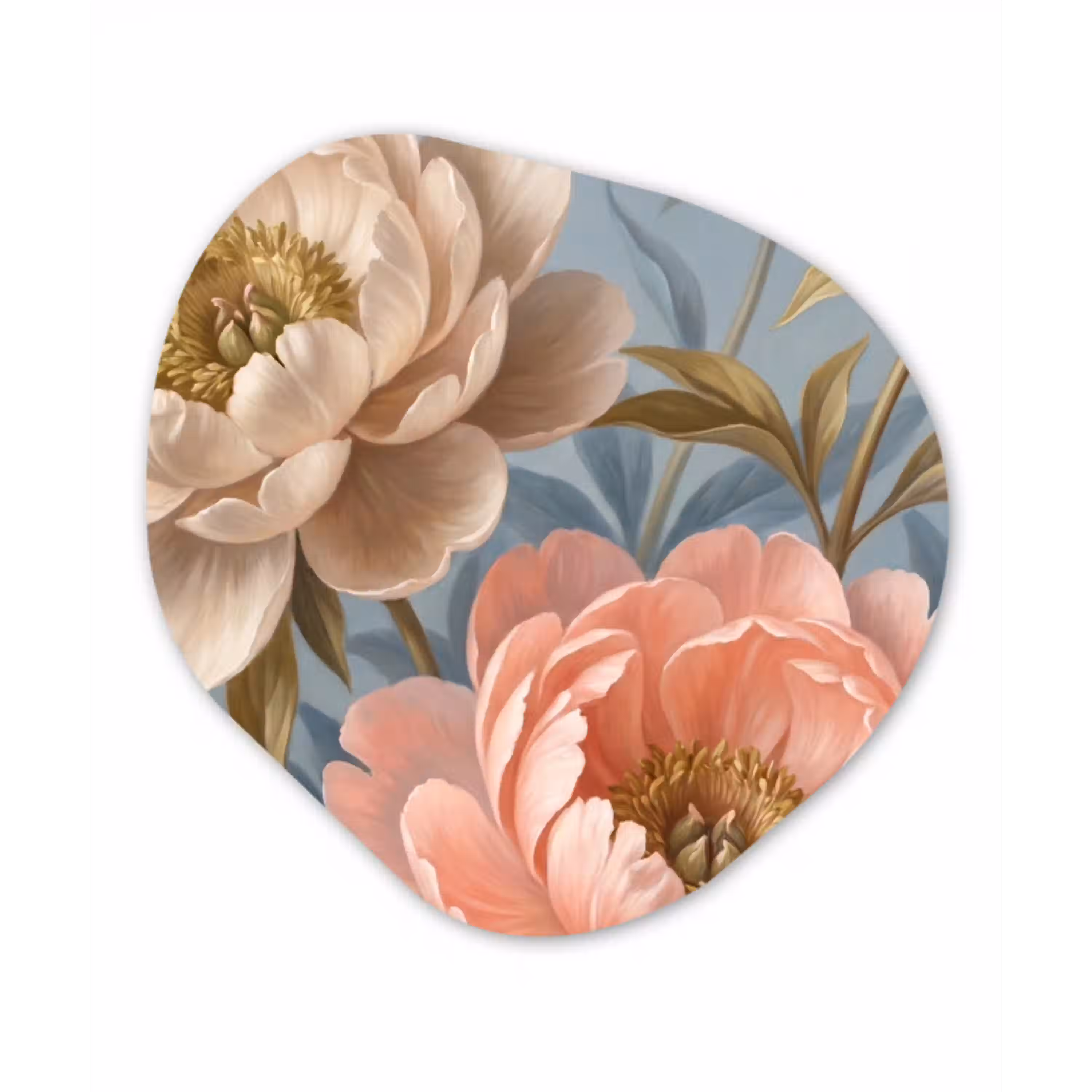 Bloemen - Roze - Beige - Modern - Natuur Wandcirkel Organisch Forex 3mm klein -3d