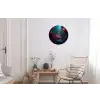 Standbeeld - Zeebodem - Koraal - Kleurrijk Wandcirkel aluminium klein -woonkamer