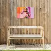 Portret - Vrouw - Abstract - Bloemen Tuinposter op houten frame 2 cm dik klein -sfeer4